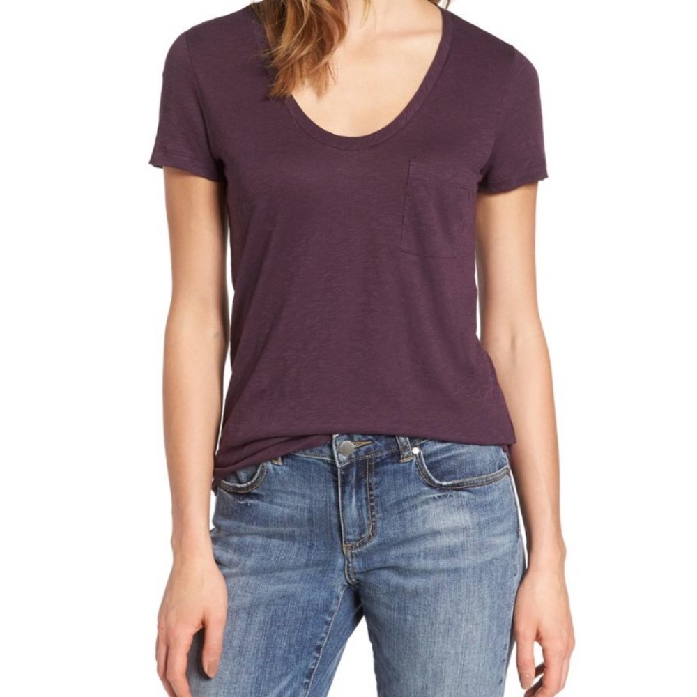 Caslon | relaxed fit rounded v neck tee